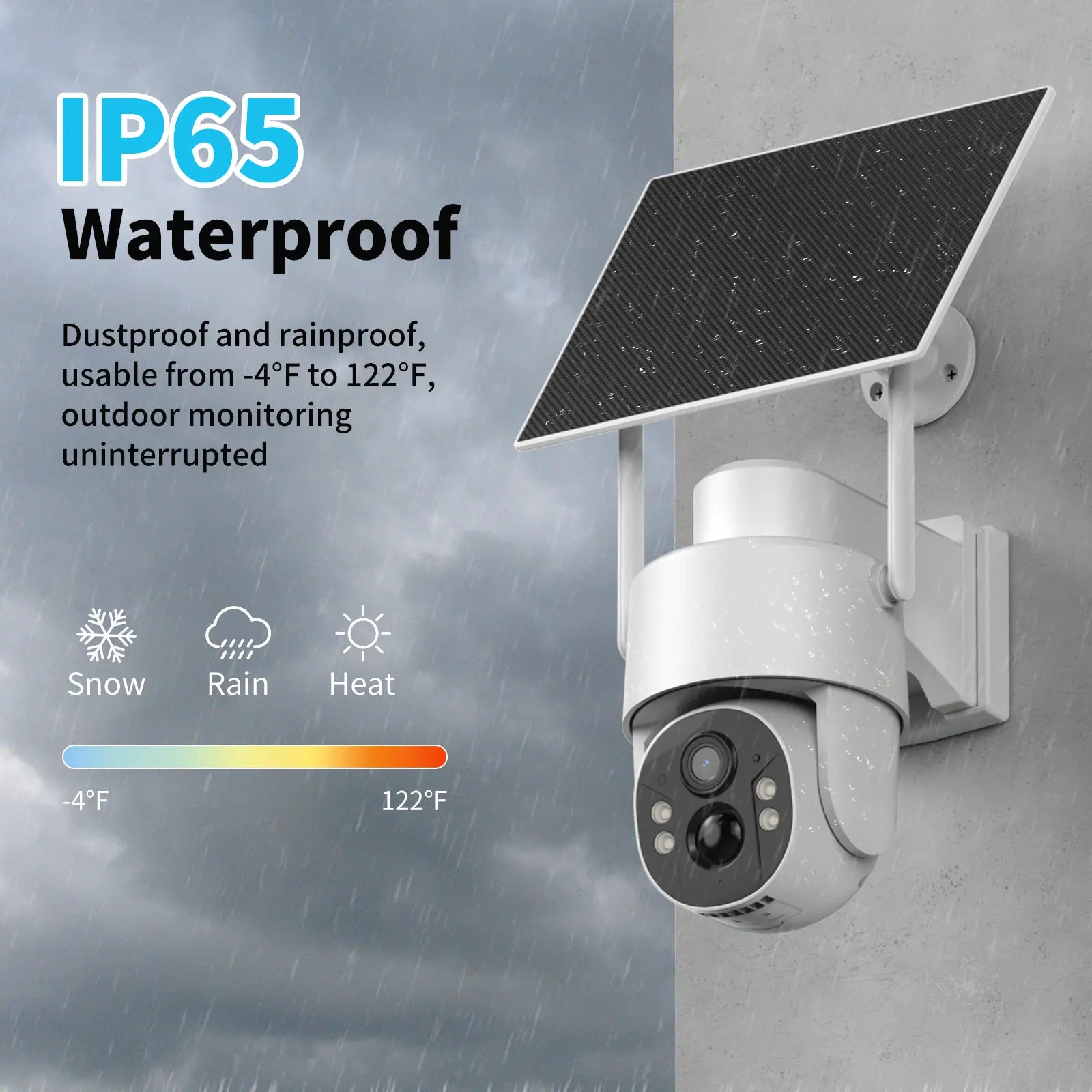 Solar Powered 4G Security Camera CB174S, 2K HD Color Night Vision, No Wifi Outdoor Camera for Farm/Home with IP65 Waterproof, Data Service Supported